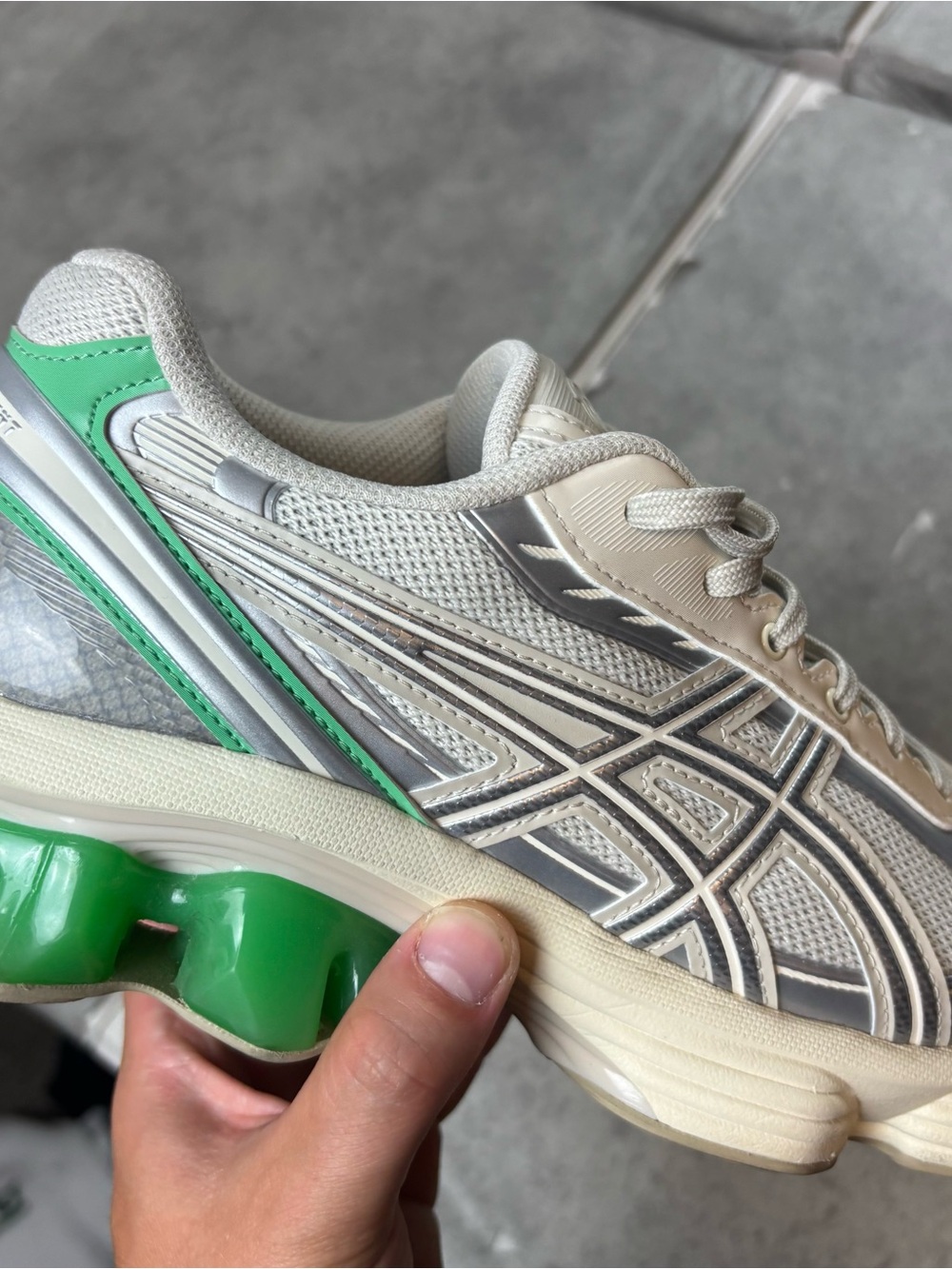 ASICS Men's GEL-KINETIC FLUENT Running Shoes Mens 7 Silver Green F450325 - Picture 3 of 14